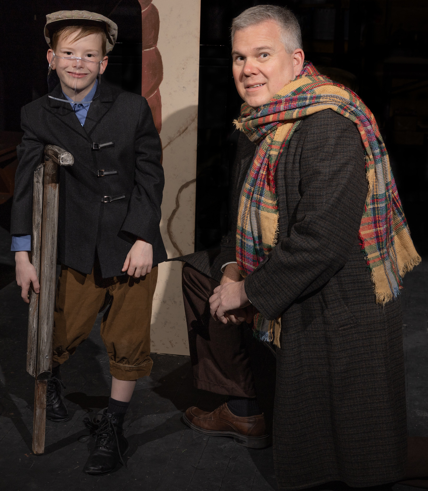 Owen Ahlmer as Tiny Tim with Rob Tilley as Bob Cratchit 1